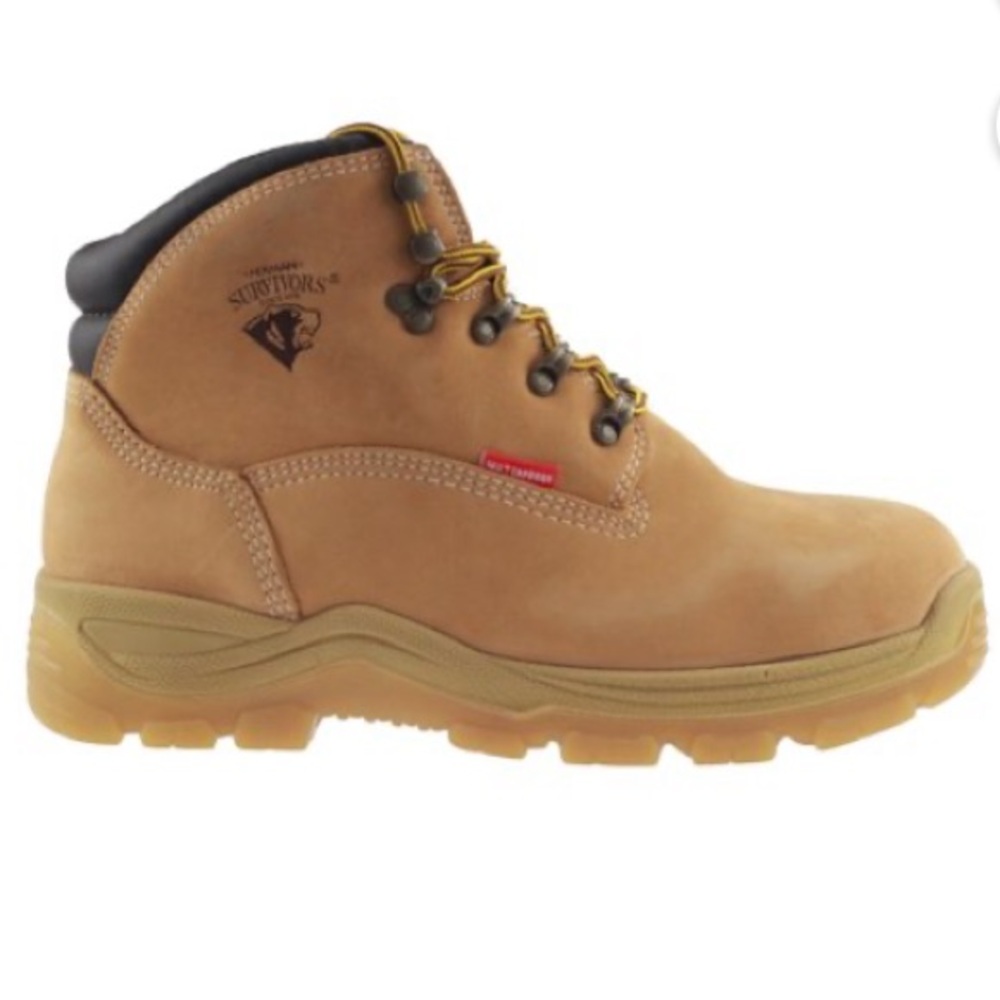 Herman Survivors Tan Leather Lace Ankle Steel Toe Work‎ Hiking Waterproof Boots
